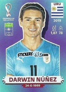 Figurina Darwin Núñez - FIFA World Cup Qatar 2022. Standard Edition - Panini