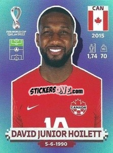Sticker David Junior Hoilett - FIFA World Cup Qatar 2022. Standard Edition - Panini