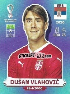 Sticker Dušan Vlahović - FIFA World Cup Qatar 2022. Standard Edition - Panini