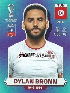 Figurina Dylan Bronn - FIFA World Cup Qatar 2022. Standard Edition - Panini