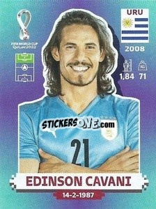 Sticker Edinson Cavani - FIFA World Cup Qatar 2022. Standard Edition - Panini