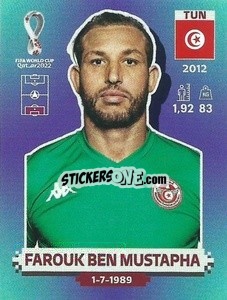 Figurina Farouk Ben Mustapha - FIFA World Cup Qatar 2022. Standard Edition - Panini