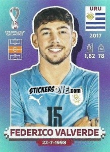 Figurina Federico Valverde - FIFA World Cup Qatar 2022. Standard Edition - Panini