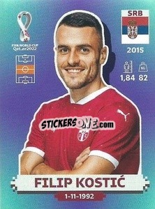 Sticker Filip Kostić - FIFA World Cup Qatar 2022. Standard Edition - Panini