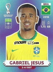 Figurina Gabriel Jesus - FIFA World Cup Qatar 2022. Standard Edition - Panini