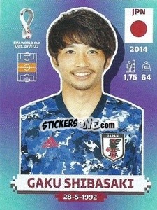 Figurina Gaku Shibasaki - FIFA World Cup Qatar 2022. Standard Edition - Panini