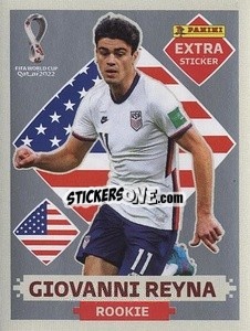 Figurina Giovanni Reyna (USA) - FIFA World Cup Qatar 2022. Standard Edition - Panini