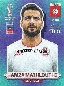 Figurina Hamza Mathlouthi - FIFA World Cup Qatar 2022. Standard Edition - Panini