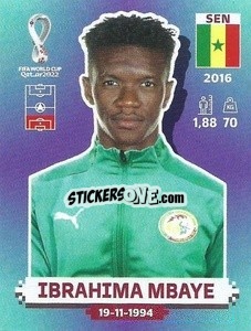 Figurina Ibrahima Mbaye - FIFA World Cup Qatar 2022. Standard Edition - Panini