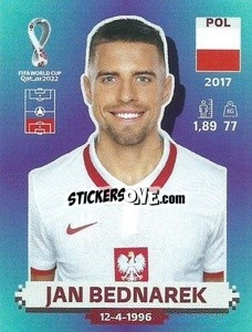 Sticker Jan Bednarek - FIFA World Cup Qatar 2022. Standard Edition - Panini