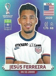 Figurina Jesús Ferreira - FIFA World Cup Qatar 2022. Standard Edition - Panini