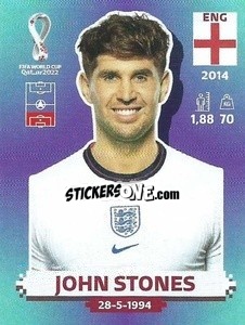 Sticker John Stones - FIFA World Cup Qatar 2022. Standard Edition - Panini