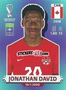 Sticker Jonathan David - FIFA World Cup Qatar 2022. Standard Edition - Panini
