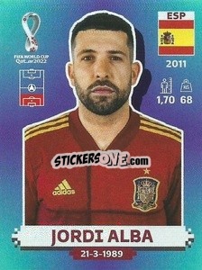 Sticker Jordi Alba - FIFA World Cup Qatar 2022. Standard Edition - Panini