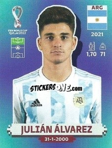 Figurina Julián Álvarez - FIFA World Cup Qatar 2022. Standard Edition - Panini
