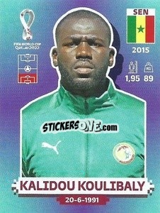 Figurina Kalidou Koulibaly - FIFA World Cup Qatar 2022. Standard Edition - Panini