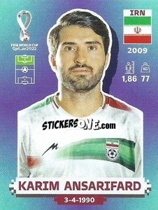 Sticker Karim Ansarifard - FIFA World Cup Qatar 2022. Standard Edition - Panini