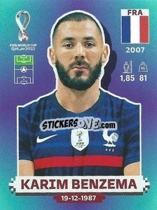 Figurina Karim Benzema - FIFA World Cup Qatar 2022. Standard Edition - Panini
