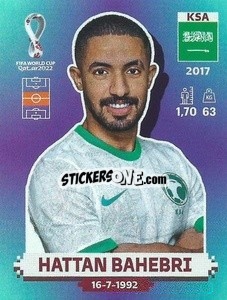 Cromo KSA15 Hattan Bahebri - FIFA World Cup Qatar 2022. Standard Edition - Panini