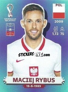Sticker Maciej Rybus - FIFA World Cup Qatar 2022. Standard Edition - Panini