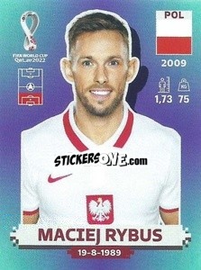 Figurina Maciej Rybus - FIFA World Cup Qatar 2022. Standard Edition - Panini