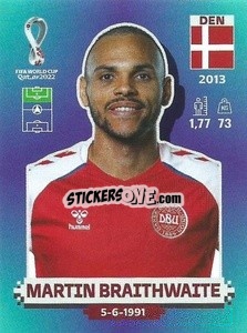 Sticker Martin Braithwaite - FIFA World Cup Qatar 2022. Standard Edition - Panini