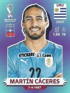 Figurina Martín Cáceres - FIFA World Cup Qatar 2022. Standard Edition - Panini