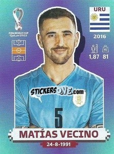 Sticker Matías Vecino - FIFA World Cup Qatar 2022. Standard Edition - Panini