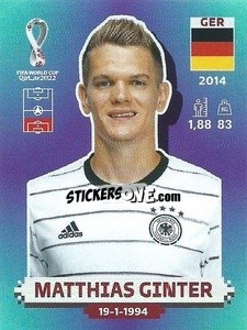 Sticker Matthias Ginter - FIFA World Cup Qatar 2022. Standard Edition - Panini