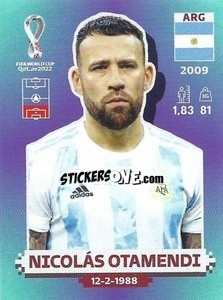 Sticker Nicolás Otamendi - FIFA World Cup Qatar 2022. Standard Edition - Panini
