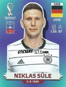 Sticker Niklas Süle - FIFA World Cup Qatar 2022. Standard Edition - Panini