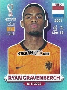 Sticker Ryan Gravenberch - FIFA World Cup Qatar 2022. Standard Edition - Panini
