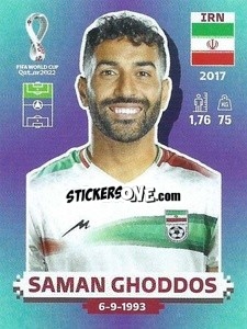 Sticker Saman Ghoddos - FIFA World Cup Qatar 2022. Standard Edition - Panini