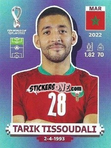 Sticker Tarik Tissoudali - FIFA World Cup Qatar 2022. Standard Edition - Panini