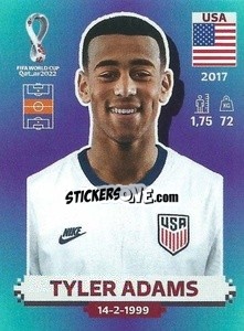 Figurina Tyler Adams - FIFA World Cup Qatar 2022. Standard Edition - Panini