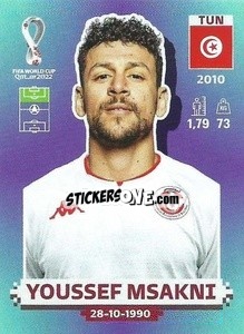 Sticker Youssef Msakni - FIFA World Cup Qatar 2022. Standard Edition - Panini