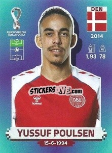Sticker Yussuf Poulsen - FIFA World Cup Qatar 2022. Standard Edition - Panini