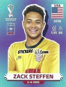 Sticker Zack Steffen - FIFA World Cup Qatar 2022. Standard Edition - Panini