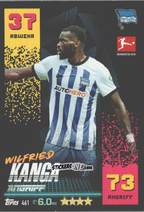 Cromo Wilfried Kanga - German Fussball Bundesliga 2022-2023. Match Attax n. 461 - Topps