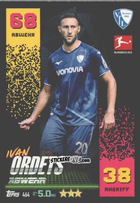 Sticker Ivan Ordets - German Fussball Bundesliga 2022-2023. Match Attax n. 464 - Topps