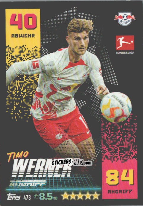 Figurina Timo Werner - German Fussball Bundesliga 2022-2023. Match Attax n. 473 - Topps