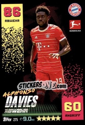 Sticker Alphonso Davies - German Fussball Bundesliga 2022-2023. Match Attax - Topps