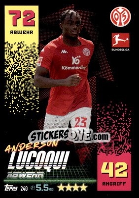 Sticker Anderson Lucoqui - German Fussball Bundesliga 2022-2023. Match Attax - Topps