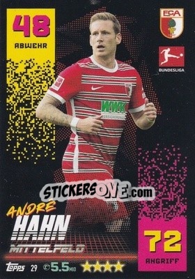 Sticker André Hahn - German Fussball Bundesliga 2022-2023. Match Attax - Topps