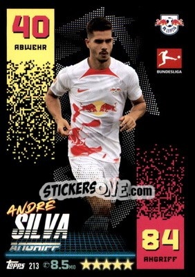 Sticker André Silva - German Fussball Bundesliga 2022-2023. Match Attax - Topps