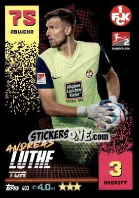 Cromo Andreas Luthe - German Fussball Bundesliga 2022-2023. Match Attax - Topps