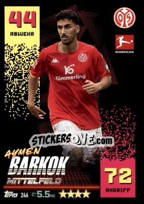 Figurina Aymen Barkok - German Fussball Bundesliga 2022-2023. Match Attax - Topps