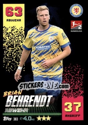 Sticker Brian Behrendt - German Fussball Bundesliga 2022-2023. Match Attax - Topps