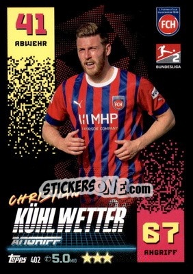 Cromo Christian Kühlwetter - German Fussball Bundesliga 2022-2023. Match Attax - Topps