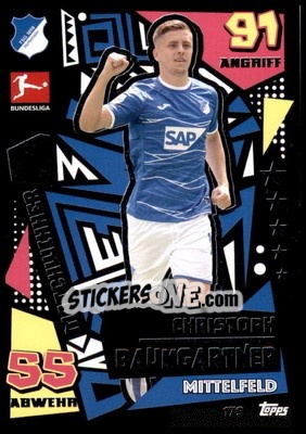 Cromo Christoph Baumgartner - German Fussball Bundesliga 2022-2023. Match Attax - Topps